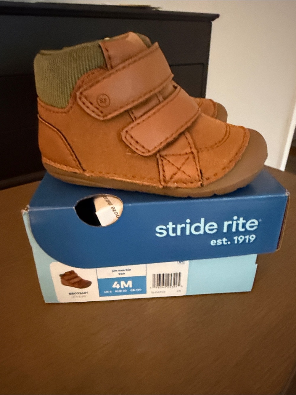 Stride Rite Toddler Tan Suede Double-Strap Boots